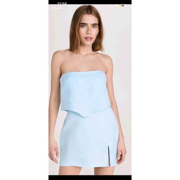 Amanda Uprichard Matea  Skort Romper POWDER BLUE Sz S /100% AUTHENTIC- NWT - Picture 14 of 16